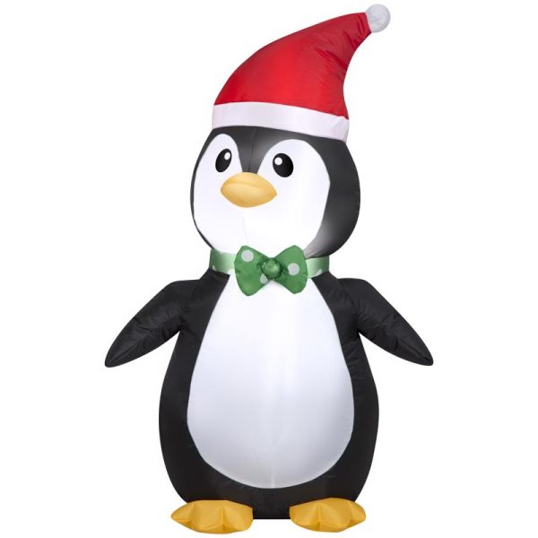 Gemmy Christmas Inflatable Penguin with Santa Hat 42 in. Inflatable Supply