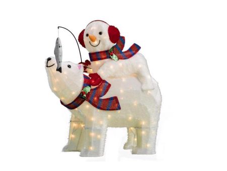 Celebrations Incandescent Clear Lighted Bear 2.5 ft. Yard Decor Online Hot Sale