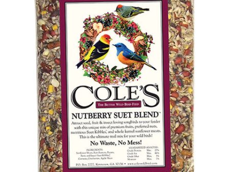 Cole s Nutberry Suet Blend Assorted Species Sunflower Meats Wild Bird Food 20 lb Discount