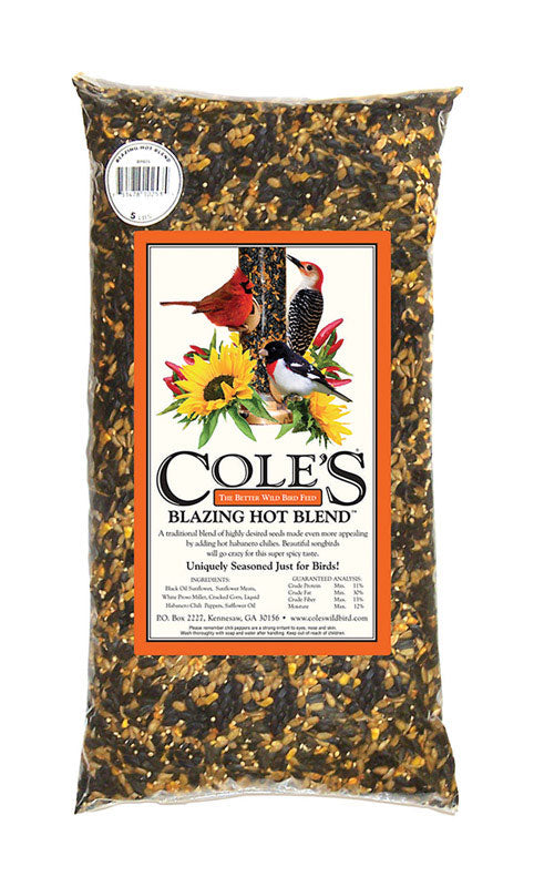 Cole s Blazing Hot Blend Assorted Species Black Oil Sunflower Wild Bird Food 20 lb Supply