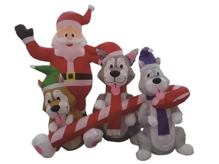 Celebrations Santa With Dogs 6 ft. Inflatable Online