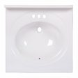 Arstar Standard Cultured Marble Bathroom Sink 25 in. W X 22 in. D White Hot on Sale