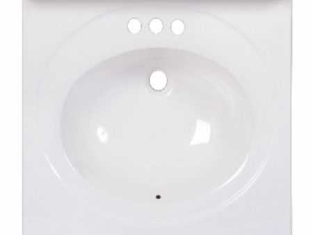 Arstar Standard Cultured Marble Bathroom Sink 25 in. W X 22 in. D White Hot on Sale