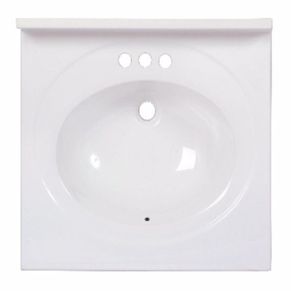 Arstar Standard Cultured Marble Bathroom Sink 25 in. W X 22 in. D White Hot on Sale