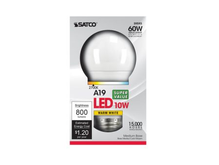 Satco A19 E26 (Medium) LED Bulb Warm White 60 Watt Equivalence 1 pk Online