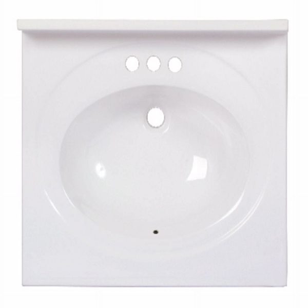 Arstar Standard Cultured Marble Bathroom Sink 25 in. W X 22 in. D White Hot on Sale